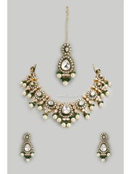 Amreli Jaipur - Laranya Pachi Kundan Set