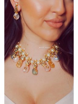 Amreli Jaipur - Esmee Kundan White Necklace Set