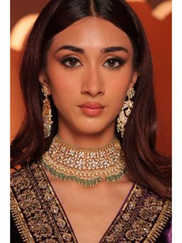Amreli Jaipur - Reesha Pachi Kundan Choker Set
