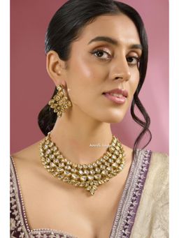 Amreli Jaipur - Tilaka Gold Plated Kundan Set