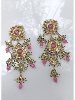 Amreli Jaipur - Mehnaaz Long Kundan Earrings