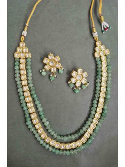Amreli Jaipur - Narayani Green Kundan Jade Set