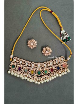 Amreli Jaipur - Shrinika Polki Pink Choker Set