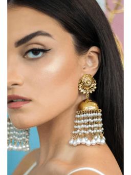 Amreli Jaipur - Aarvika Gold Jhumka Earrings