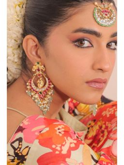 Amreli Jaipur - Namiah Polki Chandbali Earrings