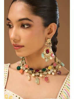 Amreli Jaipur - Namya Navratan Gold Kundan Set