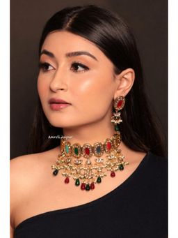Amreli Jaipur - Asima Polki Kundan Necklace Set