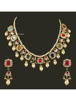 Amreli Jaipur - Sofya Navratan Necklace Set