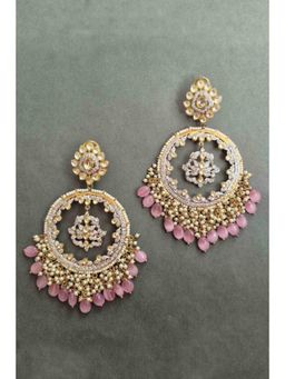 Amreli Jaipur - Sarva Diamond Pearl Chandbali Earrings
