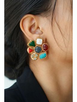 Amreli Jaipur - Macee Semi Precious Green Studs Earrings