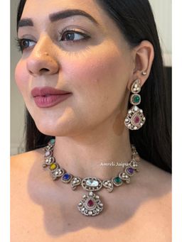 Amreli Jaipur - Vamika Polki Kundan Necklace Set