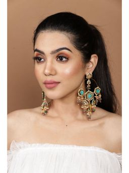Amreli Jaipur - Riwayat Turquoise Chandbali Earrings