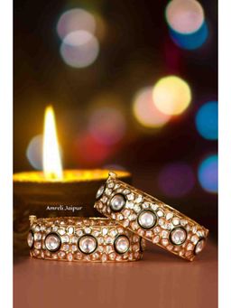 Amreli Jaipur - Naila Polki Emerald Bangles