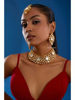 Amreli Jaipur - Maira Kundan Gold Necklace Set