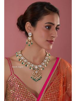 Amreli Jaipur - Hazoori Polki Necklace Set