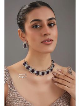 Amreli Jaipur - Stasia Purple Diamond Choker Set