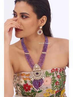 Amreli Jaipur - Hoor Purple Necklace Set