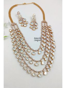 Amreli Jaipur - Nasheed Long Polki Necklace Set