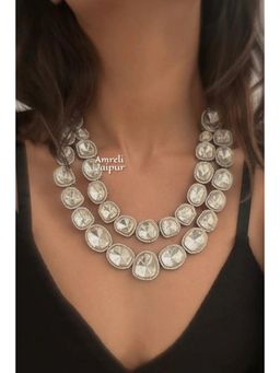 Amreli Jaipur - Aaris White Polki Layered Set