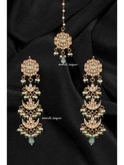 Amreli Jaipur - Nadia Kundan Earrings with Maangtika