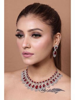 Amreli Jaipur - Flora Ruby Necklace Set