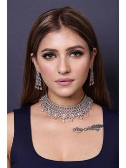 Amreli Jaipur - Ivy Pink Diamante Choker Set