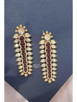 Amreli Jaipur - Maisa Polki Red Dangler Earrings