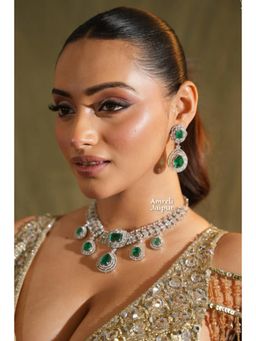 Amreli Jaipur - Shana Emerald Necklace Set