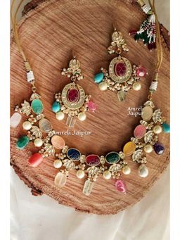 Amreli Jaipur - Ekiya Navratan Necklace Set