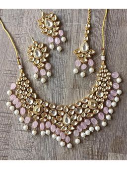 Amreli Jaipur - Tulip Pink Kundan Set