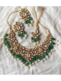 Amreli Jaipur - Tulip Green Kundan Set
