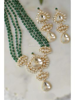 Amreli Jaipur - Angela Long Polki Necklace Set