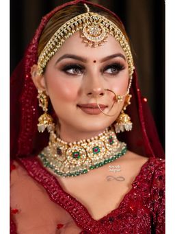 Amreli Jaipur - Samira Pachi Green Kundan Choker Set