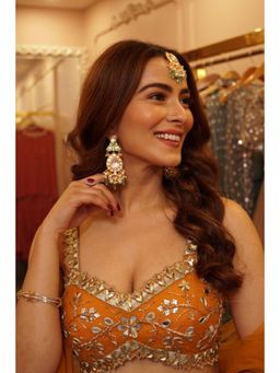 Amreli Jaipur - Leela Polki Earrings with Maang Tikka