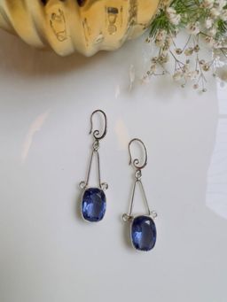 XAGO - Le Mateo Silver Toned Purple Teardrop Shaped Drop Earring