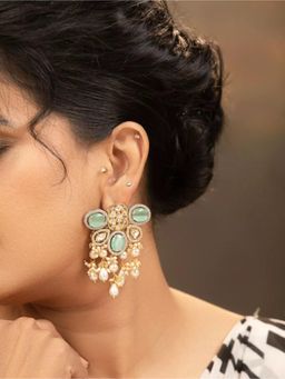 XAGO - Manhita Pearls And Green Stone Earrings