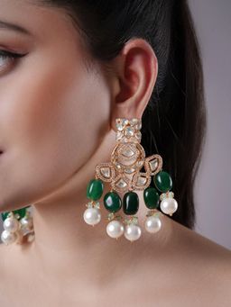 XAGO - Le Myra Green Pearl and Moissanite Earrings