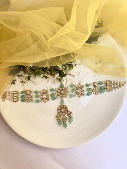 XAGO - Le Julian Blue Gold Plated Moissanite Studded Mathapatti