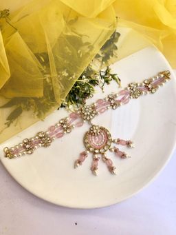 XAGO - Le Mateo Pink Gold Plated Moissanite Studded Mathapatti