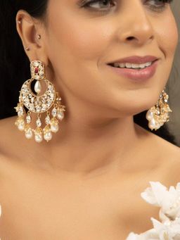 XAGO - Vaanya Chandbali Earrings With Pearl Drops