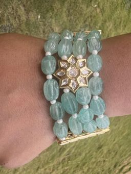 XAGO - Le Dulce Blue Pearl and Kundan Bracelet