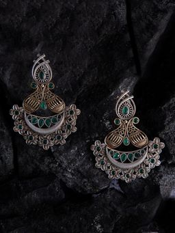 XAGO - Le Basilia Green-Plated Beaded Dome-Shaped Earrings