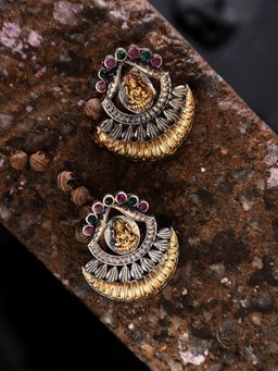 XAGO - Le Adela Silver-Plated Beaded Dome-Shaped Earrings