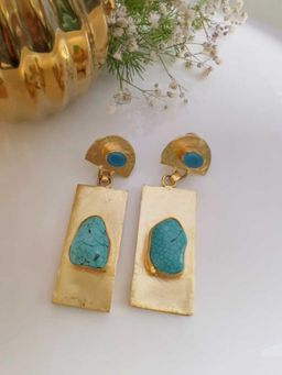XAGO - Le Hana Blue Contemporary Drop Earrings