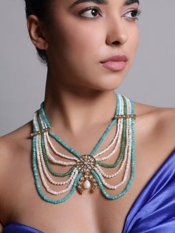 XAGO - Le Elysia Kundan And Pearl Necklace Set