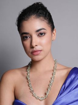 XAGO - Le Adina Green Quartz and Kundan Necklace