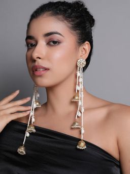 XAGO - Le Anetheia Pearl and Moissanite Long Earrings