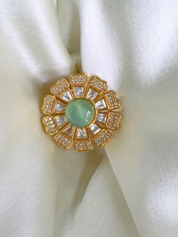 XAGO - Manorama Polki Ring Studded With American Diamonds