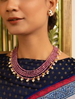 XAGO - Noor-E-Bahar Elegant Multi-Layer Beaded Necklace Set With Pearls