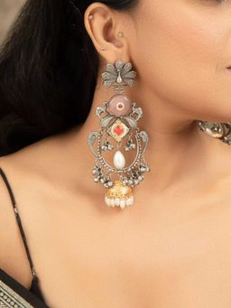 XAGO - Ratri Oxidised Silver Jhumka Earrings